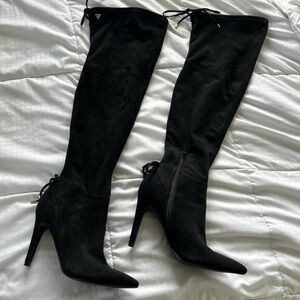 Guess black knee high boots